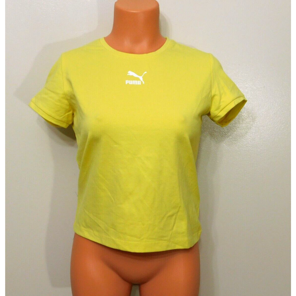 Jr512 puma yellow women's essentials logo t-Shirt size M
